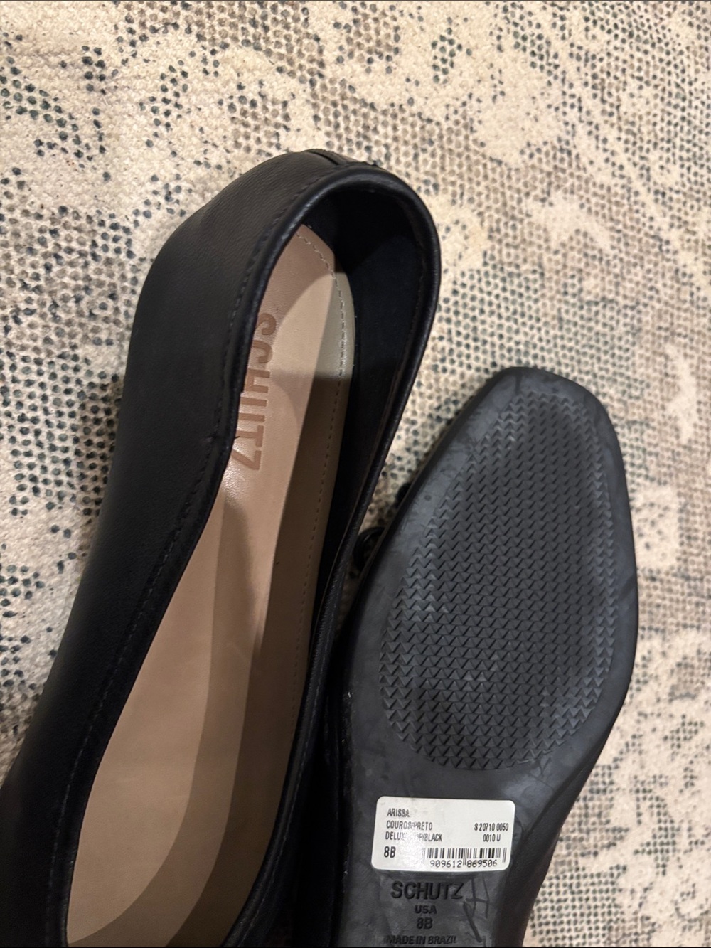 SCHUTZ Black Leather Ballet Flats - Picture 3 of 4